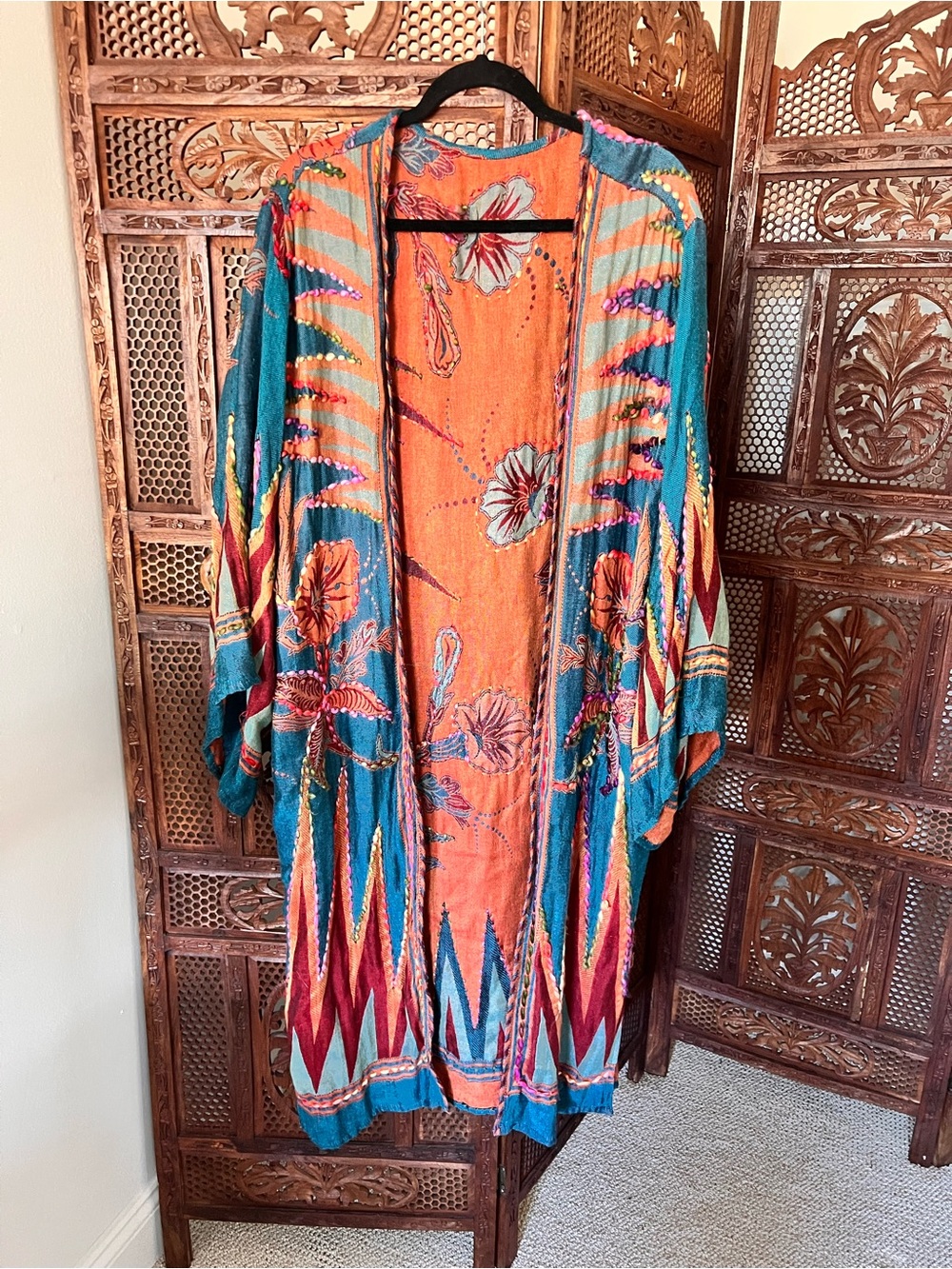 Handmade Artsian Embroidered Kimono/Duster
